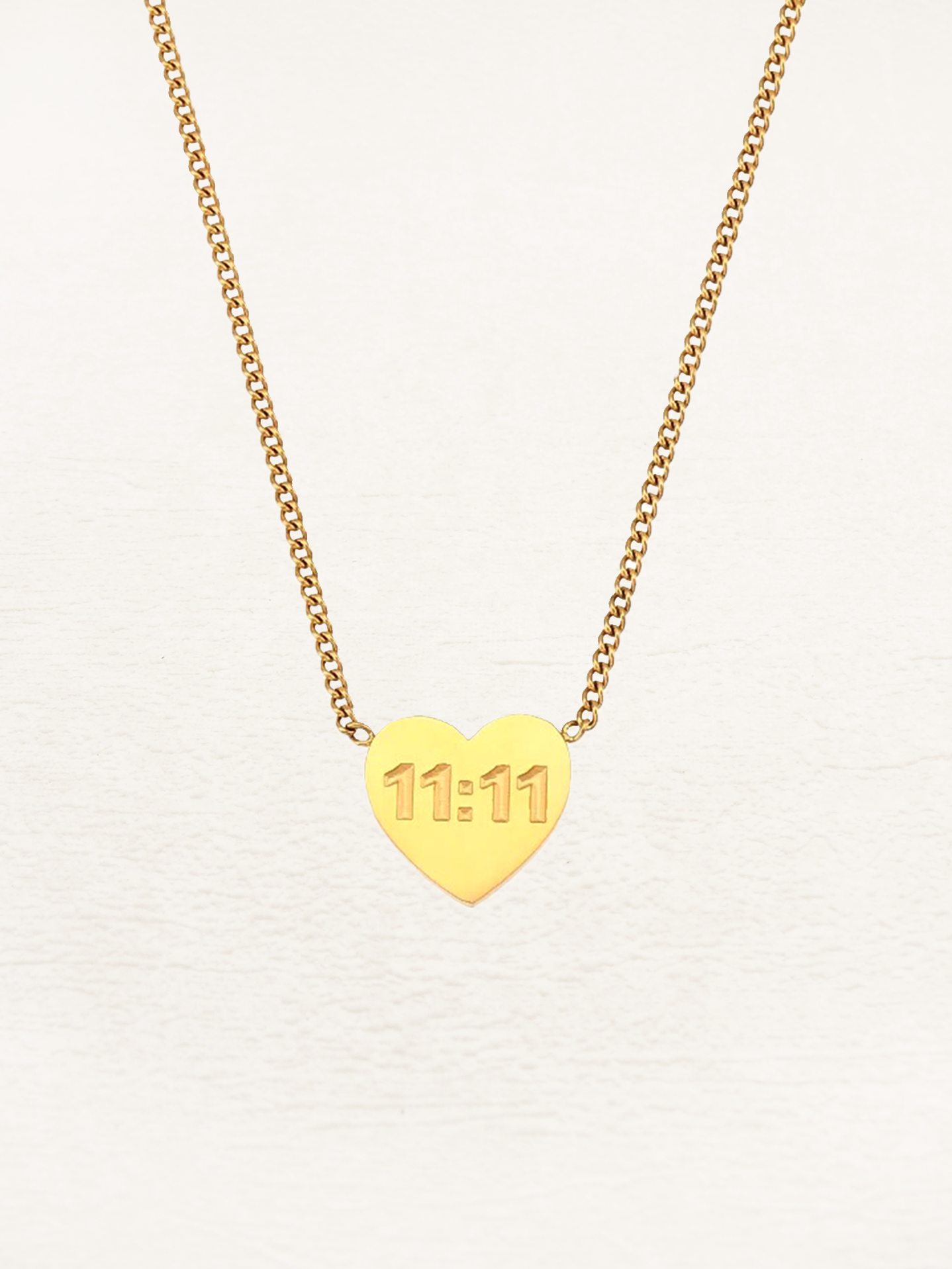 Valerie Lucky 11:11 Engelnummer Heart Ketting Goud