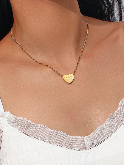 Valerie Lucky 11:11 Engelnummer Heart Ketting Goud