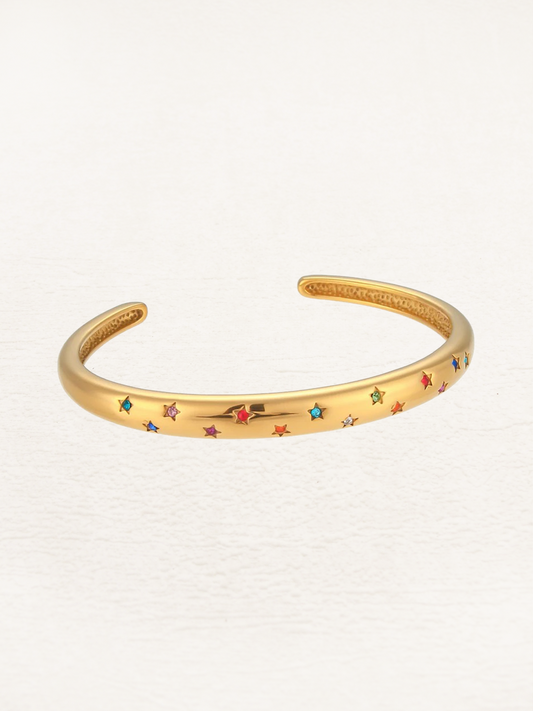 Vanessa Colored Star Bangle - Rosa Jewels