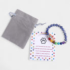 Virelle-Armband-Virelle | Armband – natuurstenen kralen, pootafdrukbedel, elastisch ontwerp, gedenksieraad