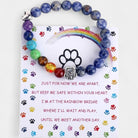 Virelle-Armband-Virelle | Armband – natuurstenen kralen, pootafdrukbedel, elastisch ontwerp, gedenksieraad