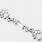 Virelle-Armband-Virelle | Dames armband – sterling zilver, pootafdruk- en botmotief, verfijnde schakelstructuur