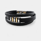 Virelle-Armbanden-Virelle | Heren Armband – Echt Leer, Gevlochten Band, Roestvrijstalen Accenten