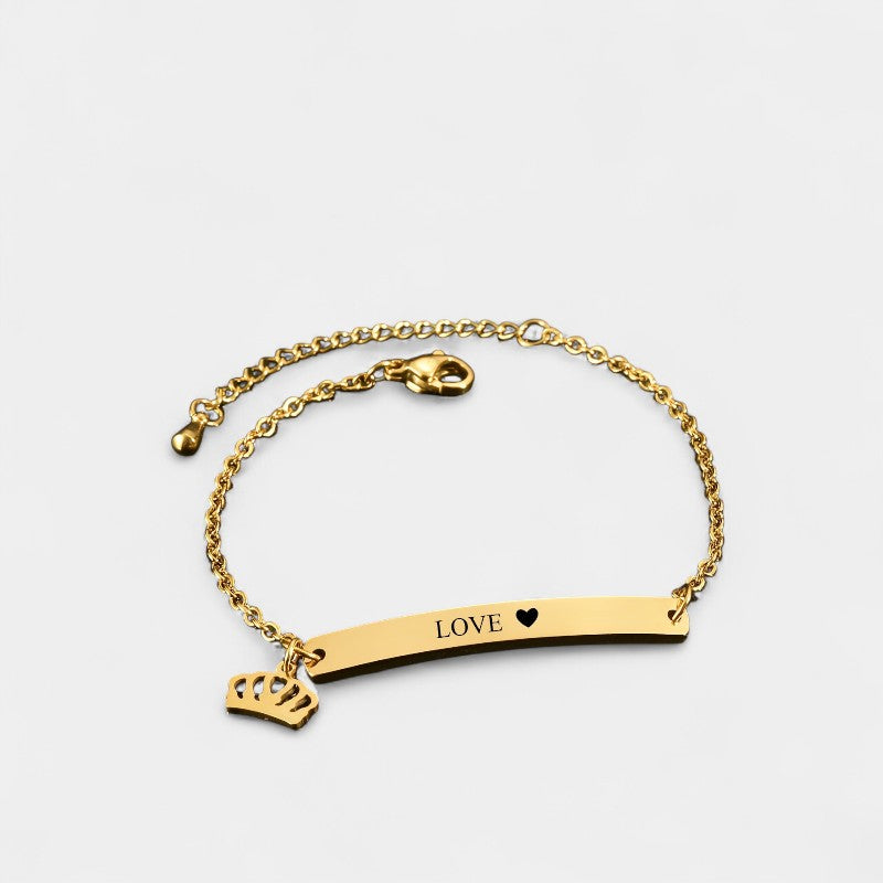 Virelle-Bracelet-Virelle Armband of Enkelband - Titanium stalen armband met hart- en sterbedels