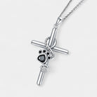 Virelle-Hangerketting-Virelle | Dames hangerketting – sterling zilver, kruis met pootafdruk, gegraveerd ontwerp