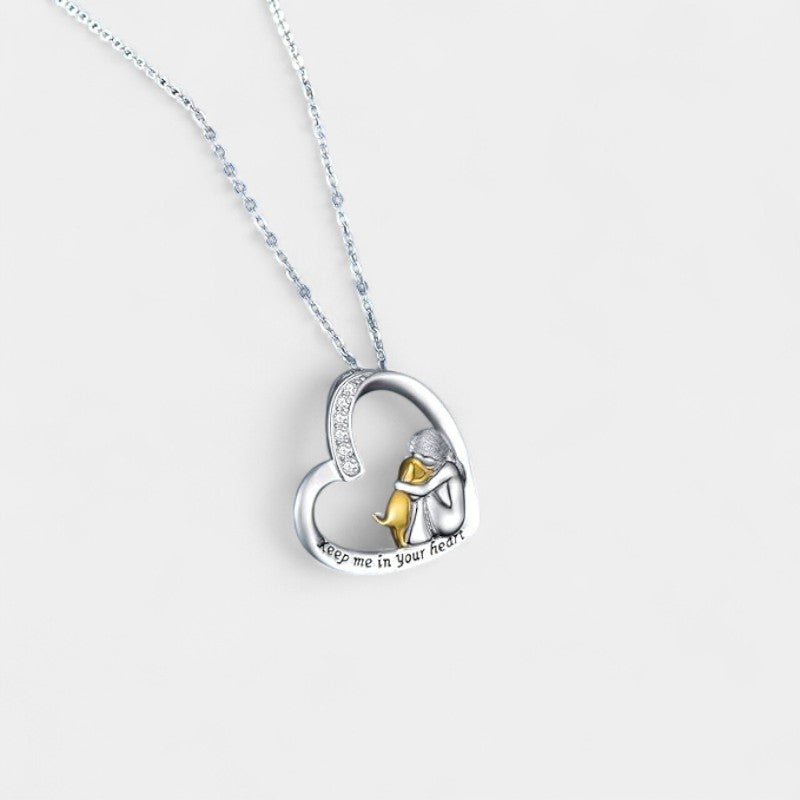 Virelle-Hangerketting-Virelle | Dames hangerketting – sterling zilver, hartvorm met hond en zirkonia