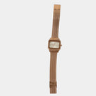 Virelle-Horloges-Virelle | Dames Horloge – Retro Kastvorm, Geweven Stalen Band, Minimalistische Wijzerplaat