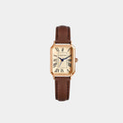 Virelle-Horloges-Virelle | Dames Horloge – Vierkante Kast, Klassieke Romeinse Wijzerplaat, Leren Band