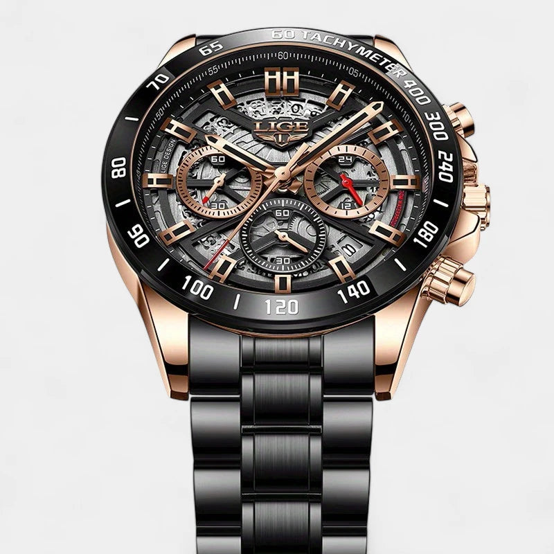 Virelle-Horloges-Virelle | Heren Horloge – RVS Band, Opengewerkt Uurwerk, Chronograaf Functie