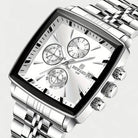 Virelle-Horloges-Virelle | Heren Horloge – RVS Band, Rechthoekige Kast, Chronograaf Display