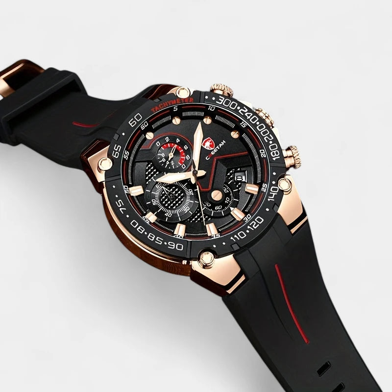 Virelle-Horloges-Virelle | Heren Sporthorloge – Siliconen Band, Groot Uurwerk, Chronograaf Functie