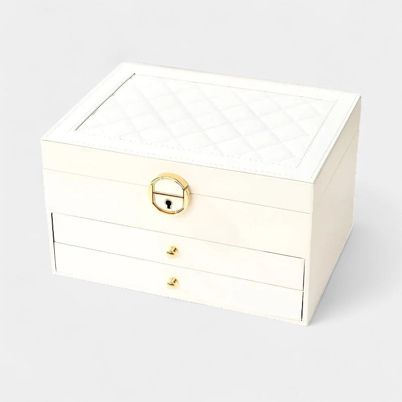Seelux Horlogedoos voor mannen sieraden opbergkoffer organizer, glazen deksel, dubbellaags met slot, cadeau voor mannen, vader, vader, zwart Seelux Horlogedoos voor mannen sieraden opbergkoffer organizer, glazen deksel, dubbellaags met slot, cadeau voor mannen, vader, vader, zwart