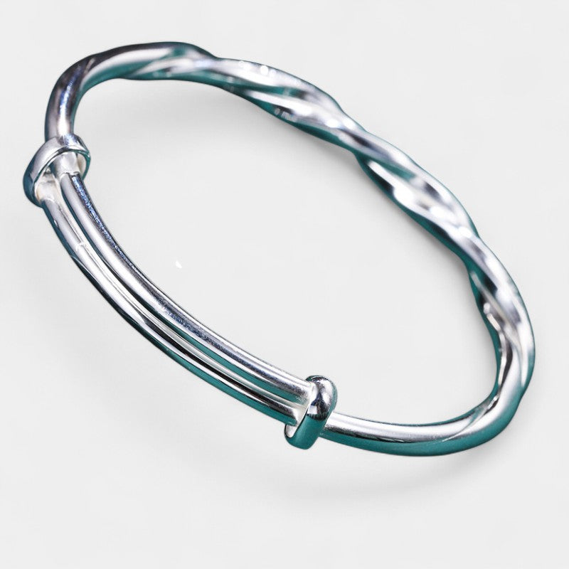 Virelle-Jewelry Bracelet Bangle-Virelle dual bangle bracelet - Stijlvolle gevlochten zilveren armband