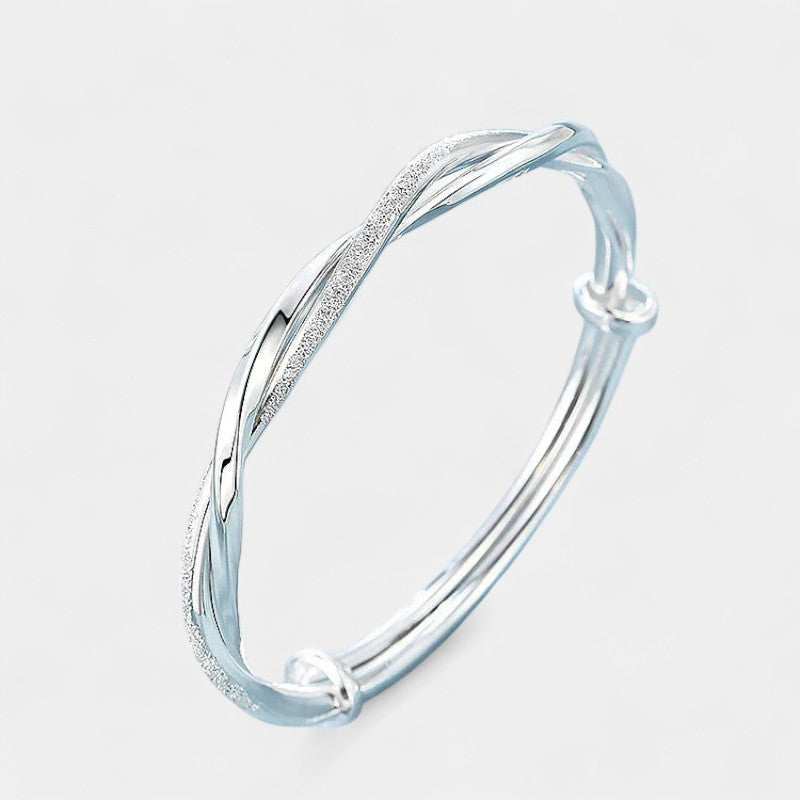 Virelle-Jewelry Bracelet Bangle-Virelle dual bangle bracelet - Stijlvolle gevlochten zilveren armband