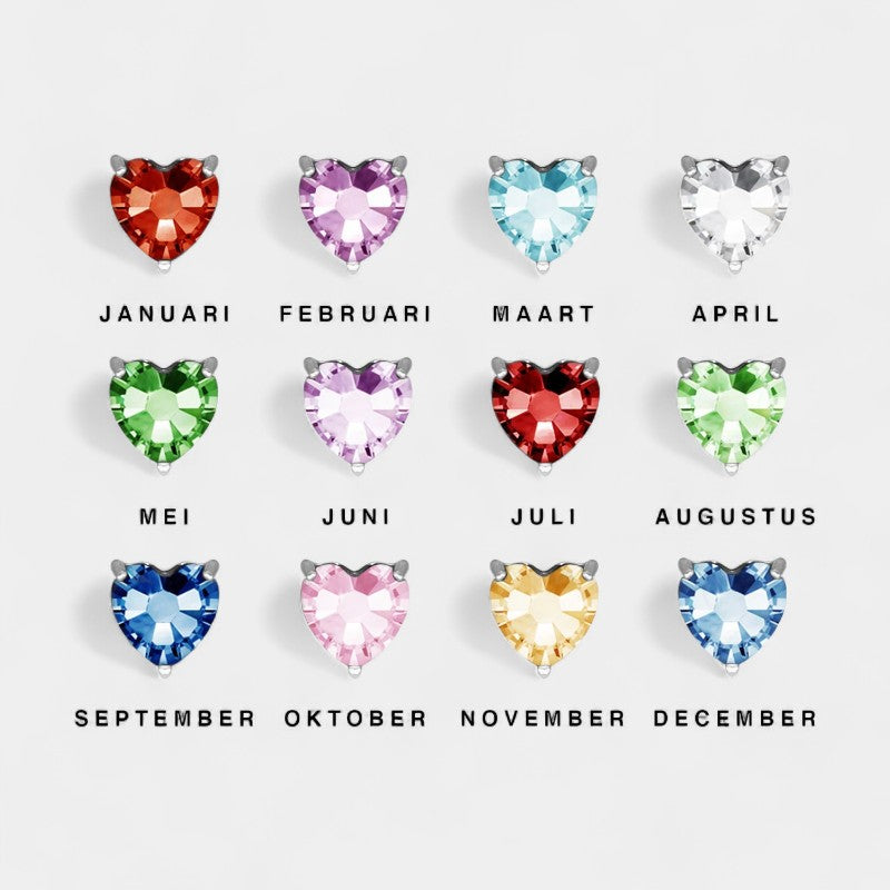 Virelle-Jewelry Bracelet Heart-Virelle Hart Birthstone Bracelet - Betekenisvolle armband met hartvormige stenen