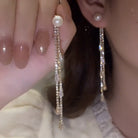 Virelle-Jewelry Earring-Virelle Oorbellen - Zircon tassel oorbellen met hartvorm