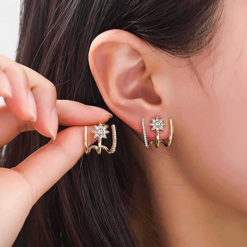 Virelle-Jewelry Earring-Virelle Oorbellen - Zircon tassel oorbellen met hartvorm