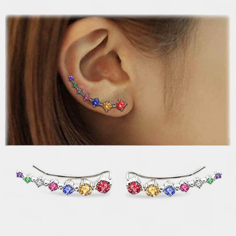 Virelle-Jewelry Earring-Virelle Zircon oor klimmers voor vrouwen - Elegante sterling zilveren sieraden