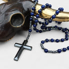 Virelle-Jewelry Necklace Cross-Virelle Ketting - Orion Lapis Lazuli kruis rozenkrans ketting