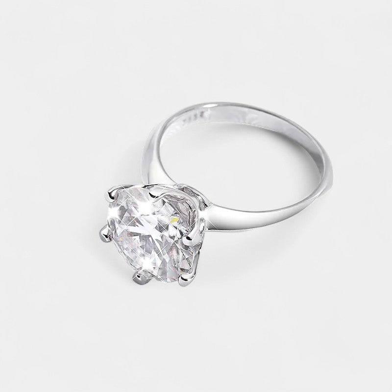  Virelle-Jewelry Ring Round-Virelle GRA-Moissanite-Ring - Stralende ring van VVS1 moissaniet