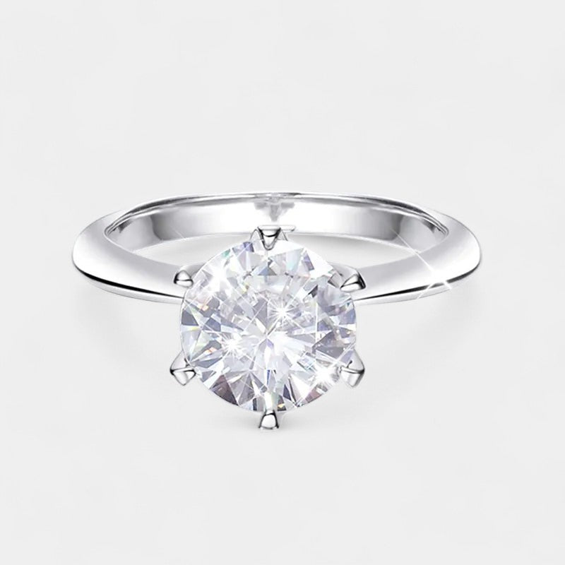  Virelle-Jewelry Ring Round-Virelle GRA-Moissanite-Ring - Stralende ring van VVS1 moissaniet