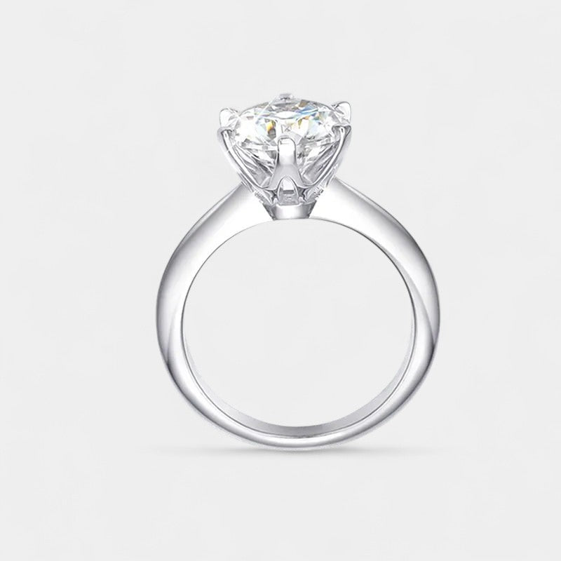  Virelle-Jewelry Ring Round-Virelle GRA-Moissanite-Ring - Stralende ring van VVS1 moissaniet
