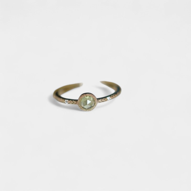  Virelle-Jewelry Ring Standard-Virelle Freen peridot beauty ring - Elegante ring met peridoot en diamanten