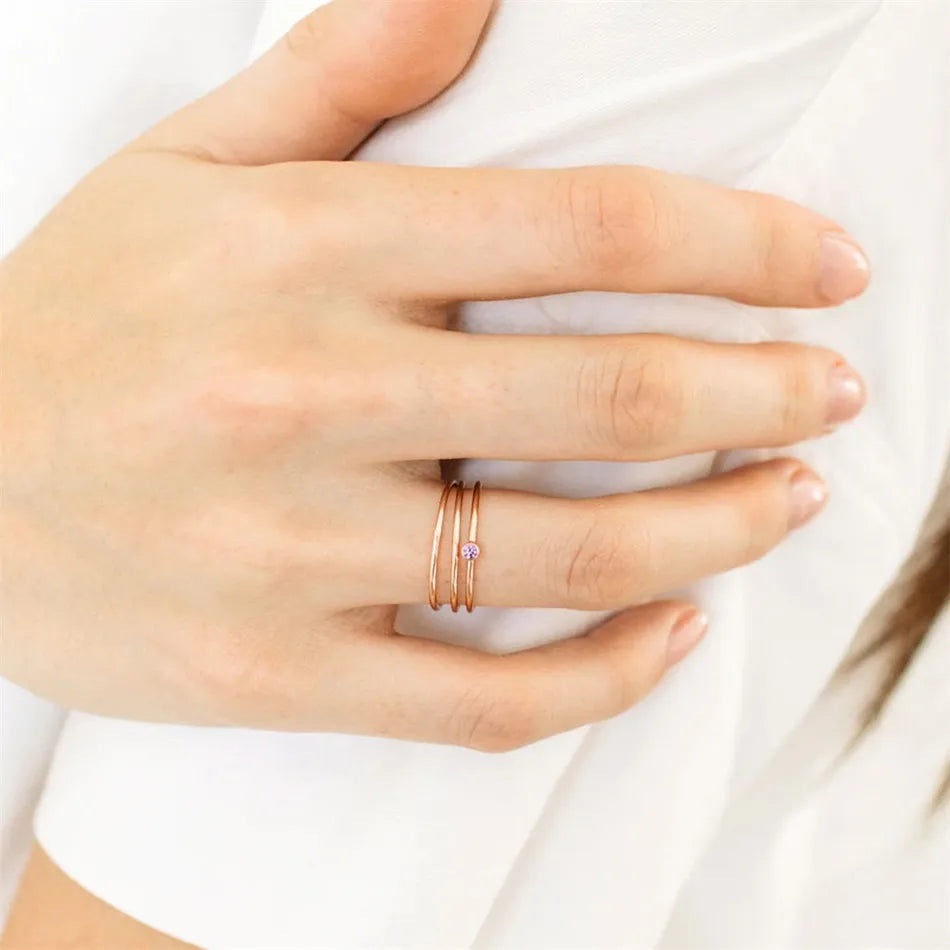  Virelle-Jewelry Ring Standard-Virelle ring - Simpele birthstone ring van goud met edelsteen