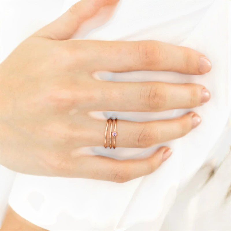  Virelle-Jewelry Ring Standard-Virelle ring - Simpele birthstone ring van goud met edelsteen