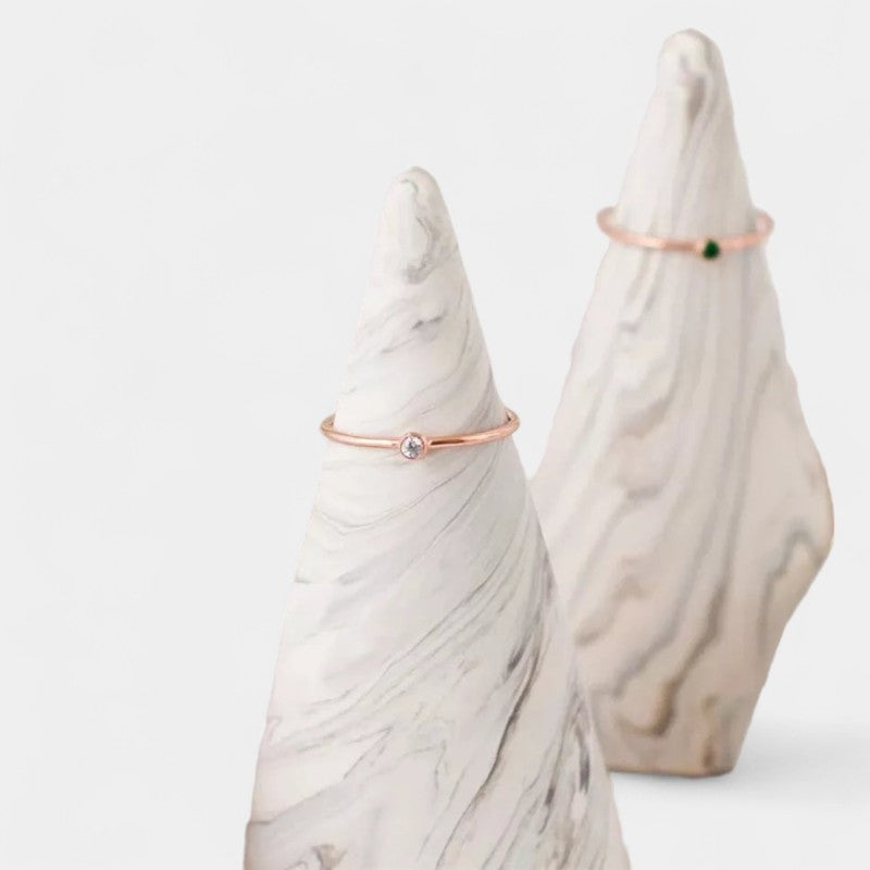  Virelle-Jewelry Ring Standard-Virelle ring - Simpele birthstone ring van goud met edelsteen