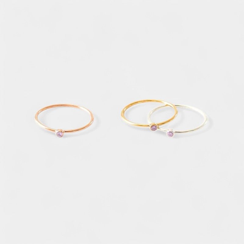  Virelle-Jewelry Ring Standard-Virelle ring - Simpele birthstone ring van goud met edelsteen