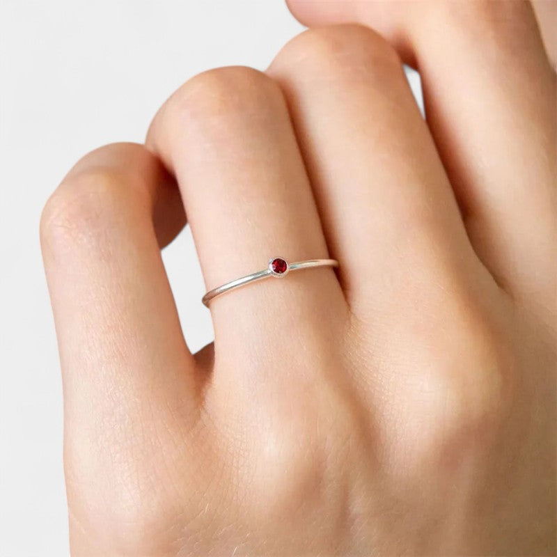  Virelle-Jewelry Ring Standard-Virelle ring - Simpele birthstone ring van goud met edelsteen