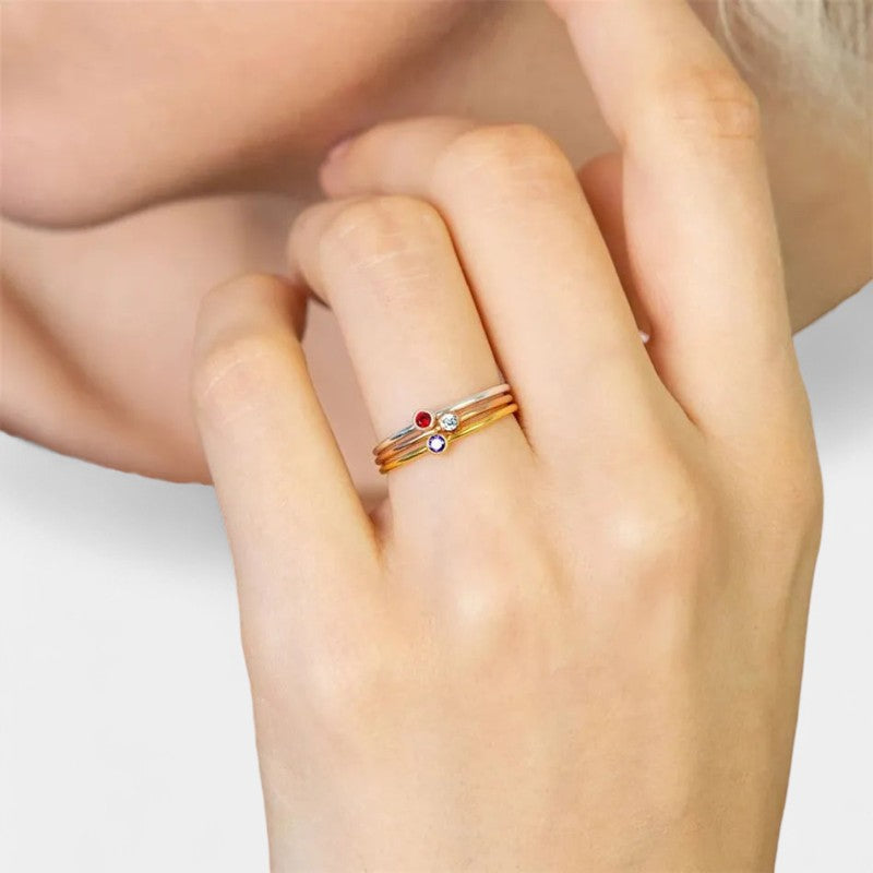  Virelle-Jewelry Ring Standard-Virelle ring - Simpele birthstone ring van goud met edelsteen