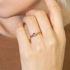  Virelle-Jewelry Ring Standard-Virelle ring - Simpele birthstone ring van goud met edelsteen