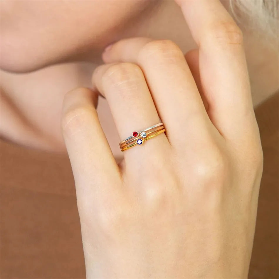  Virelle-Jewelry Ring Standard-Virelle ring - Simpele birthstone ring van goud met edelsteen