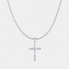 Virelle-Jewelry-Virelle | Heren Ketting – Zilverkleurige Ketting, Kruis Hanger, Gedetailleerd Design