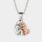 Virelle-Ketting-Virelle | Hangerketting – roestvrij staal, tweekleurig ontwerp, omhelzende figuur met kat