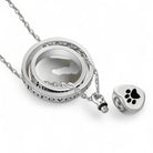 Virelle-Ketting-Virelle | Hangerketting – roestvrij staal, hartvormige hanger met pootafdruk, gedenkdesign