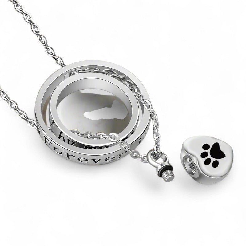 Virelle-Ketting-Virelle | Hangerketting – roestvrij staal, hartvormige hanger met pootafdruk, gedenkdesign