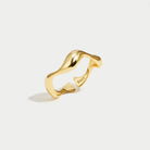 Virelle-Kleding & Accessoires > Accessoires > Sieraden-Virelle | Dames Ring – 18K Verguld Sterling Zilver, Minimalistisch Golfontwerp, Verstelbare Maat