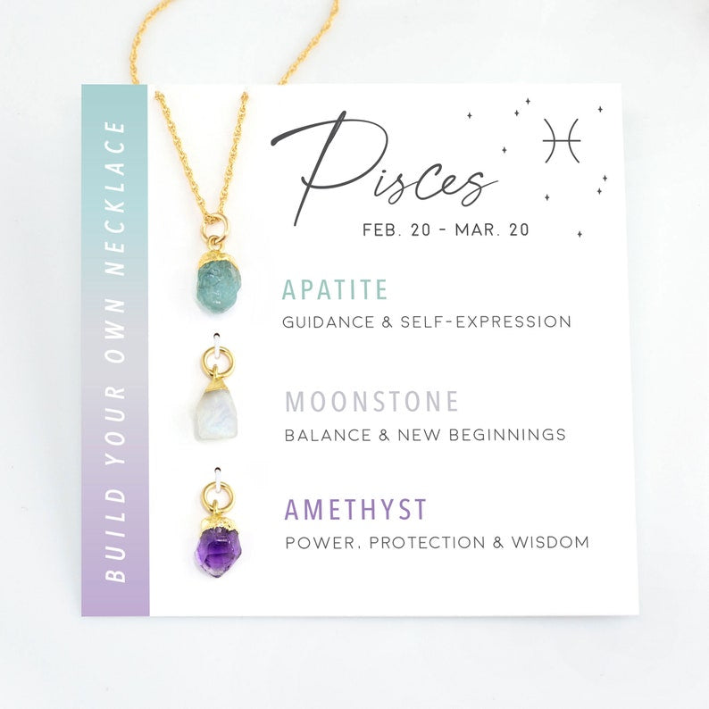 Virelle-Necklace-Virelle | Dames Halsketting – Geboortesteen Hanger, Zodiac Design