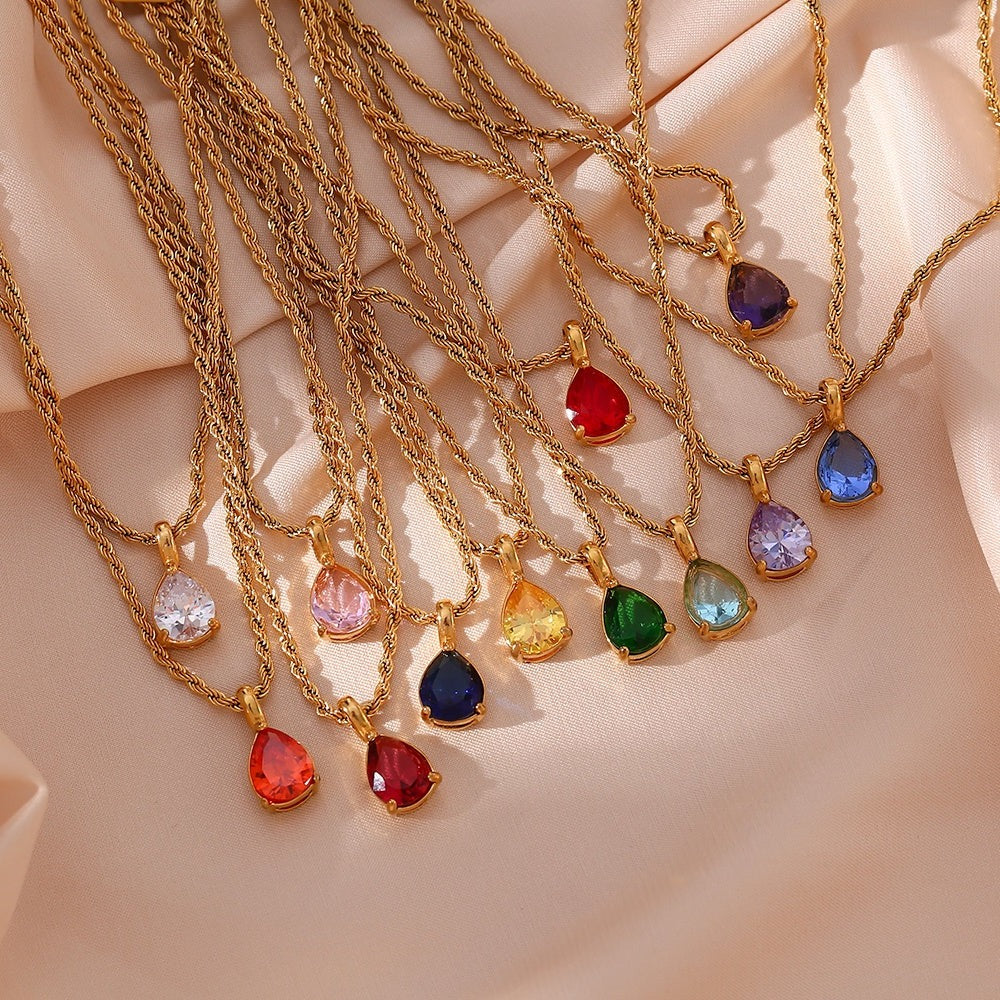 Virelle-Necklace-Virelle | Dames Ketting – Edelsteen Hanger, Geboortesteen Ontwerp, Fijne Verstelbare Ketting