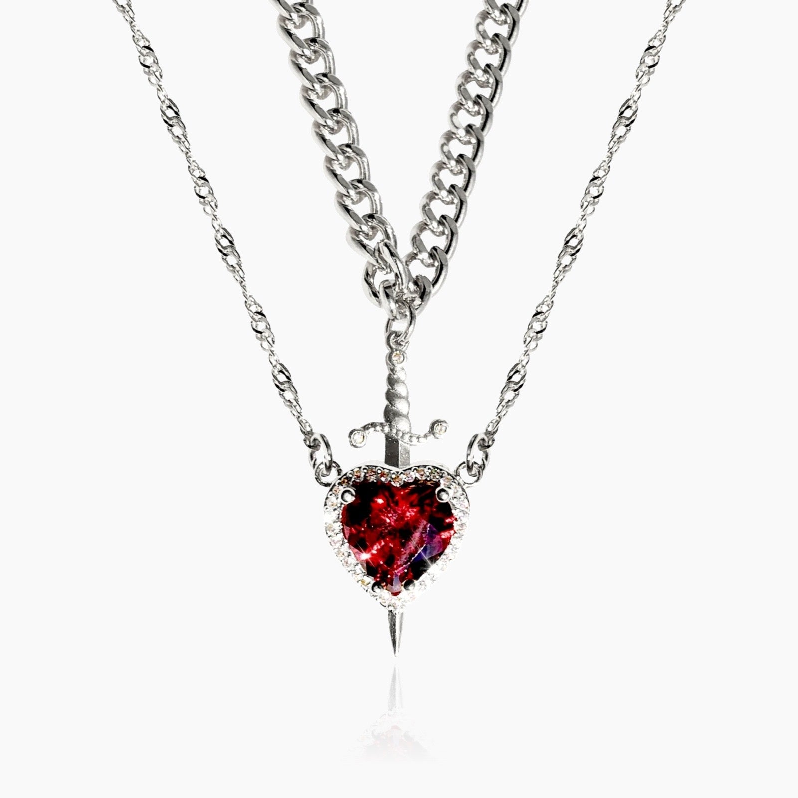 Virelle-Necklace-Virelle | Dames Set – Hart- en Zwaardhangers, Fijne Kettingen