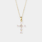 Virelle-Necklace-Virelle | Damesketting – Kruishanger met Strass, Fijne Schakelketting, Verstelbare Lengte