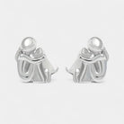 Virelle-Oorstekers-Virelle | Dames oorstekers – roestvrij staal, tweekleurig ontwerp, omhelzende figuur met hond