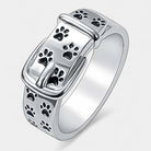 Virelle-Ring-Virelle | Dames ring – roestvrij staal, riemvormig ontwerp, pootafdrukgravure