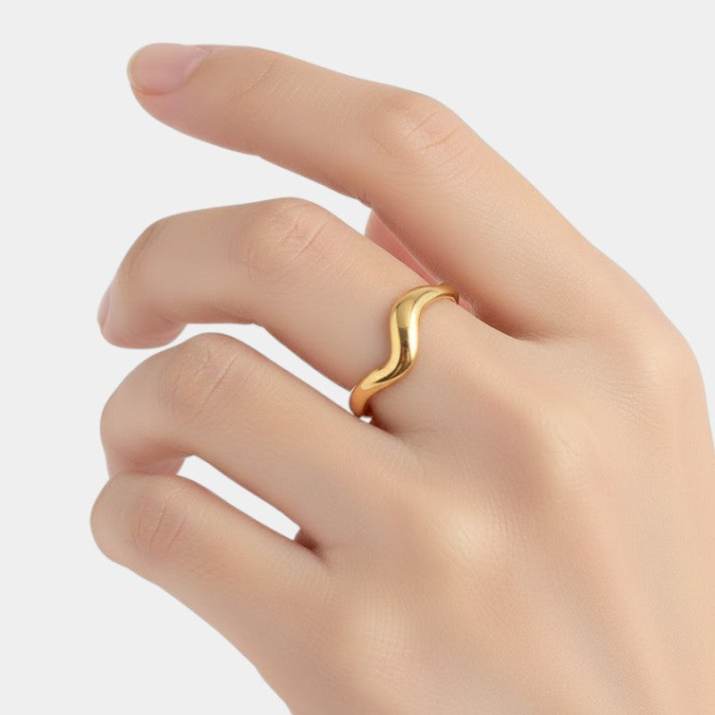 Virelle-Ring-Virelle | Damesring – roestvrij staal, open ontwerp, onregelmatige vorm