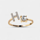 Virelle-Ring-Virelle Ring - Initial letter ring fashion met zirconia