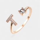 Virelle-Ring-Virelle Ring - Initial letter ring fashion met zirconia