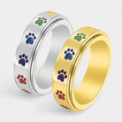 Virelle-Ring-Virelle | Unisex ring – roestvrij staal, draaiend ontwerp met pootafdrukken